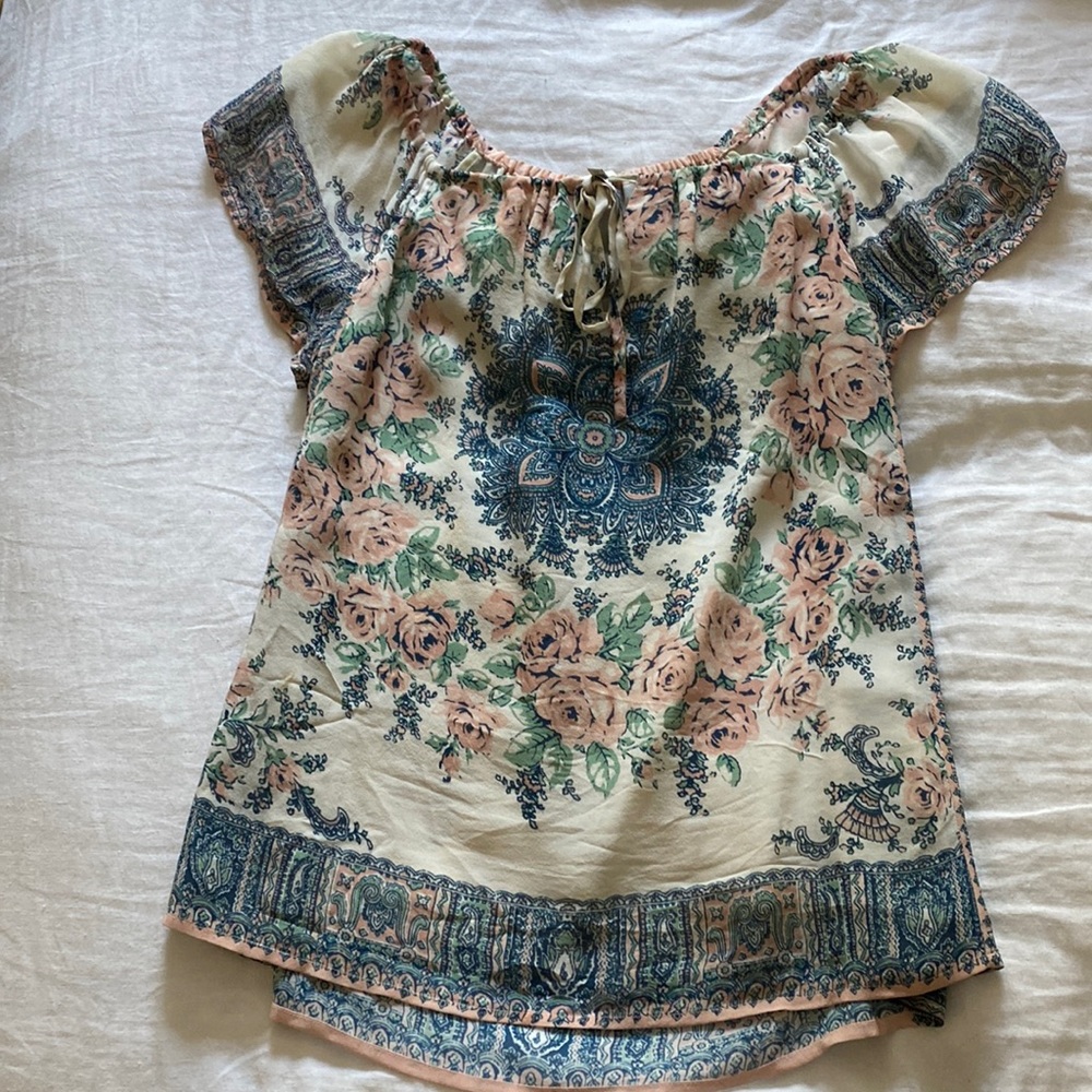 JOIE Silk Peasant Blouse